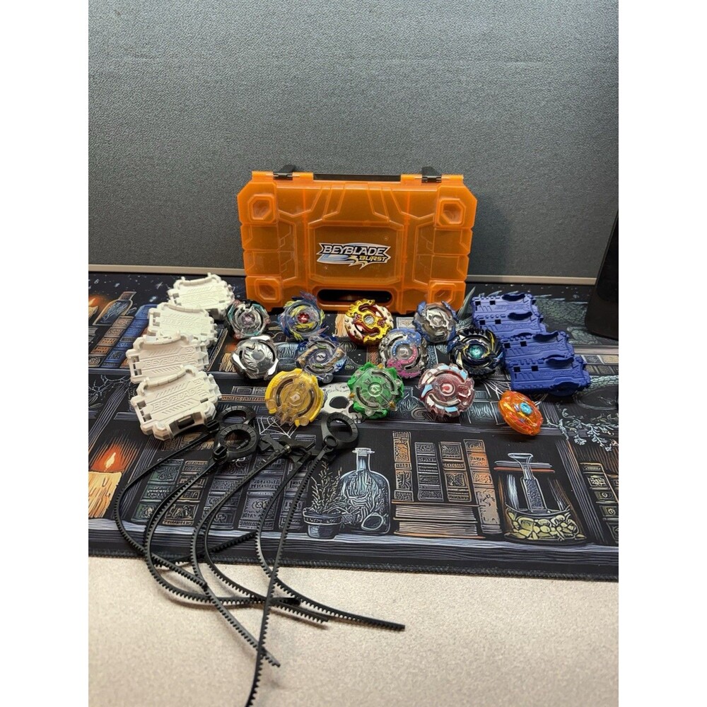 Huge Beyblade Burst Mixed Lot Launchers Rip Cords Case Parts Takara Tomy Hasbro